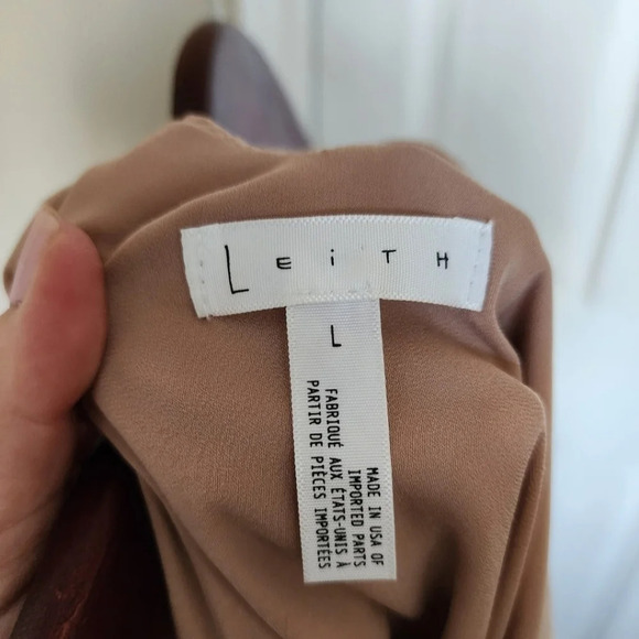 Leith Dress Spaghetti Strap Dark Nude Straight Relaxed Fit Size L - Picture 5 of 9